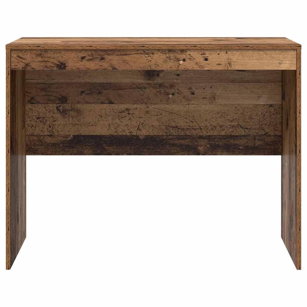 Scrivania in legno anticato, 100 x 50 x 76 cm, compatta, per casa, ufficio, studio, con piano stabile per postazione di lavoro organizzata