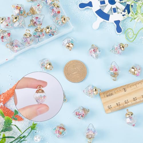 Mini Breloques de Bouteille en Verre Cristaux Pendentif DIY 30 Pcs