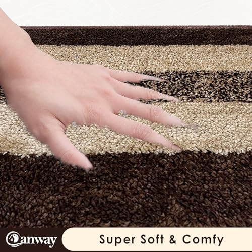 Image of CANWAY 1100 GSM Rectangular 2 Pieces|50 x 35 cm| Anti-Skid Microfiber Bathroom Door Mat, Water Absorbent Floor Mat|Brown