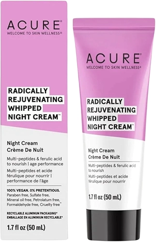 Ace Radicalmente rejuvenescedor de creme noturno - 1,7 fl oz - fornece suporte antienvelhecimento - multi -peptídeos, ácido ferúlico e hidrato de vitamina C e rejuvenescimento - 100% vegano