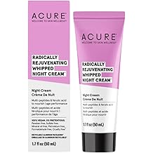Acure Radically Rejuvening Whipped Night Cream - 女性和男性的抗衰老肽晚间面霜,含有维生素 C 的细纹和暗斑保湿霜 - 1。7 液体盎司