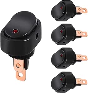 Amazon.com: 5PCS 12V Oval Shaped Rocker Switch, Weatherproof LED Rocker ...