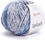YarnArt Splash - Variegated Sport Yarn 55% Cotton 45% Acrylic 1 Skein/Ball 50g 174yds Soft Cotton Yarn for Amigurumi