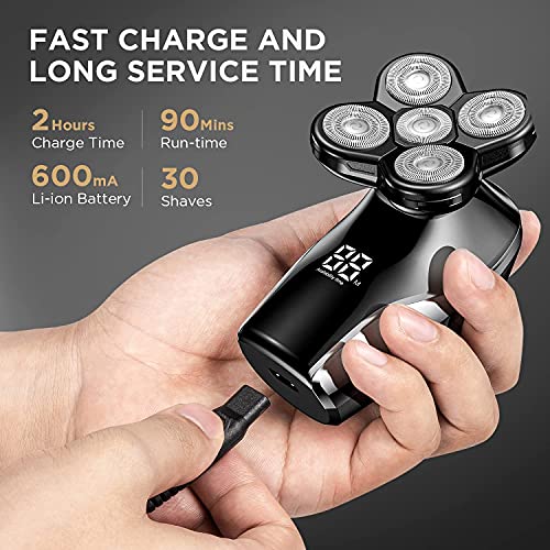 Rasierer Herren Elektrisch,4 IN 1 Rotationsrasierer LED-Display Präzisionstrimmer Glatzen Rasierer Herren Nass&Trockenrasierer Wasserdicht Elektrisch Pflegeset - Image 4