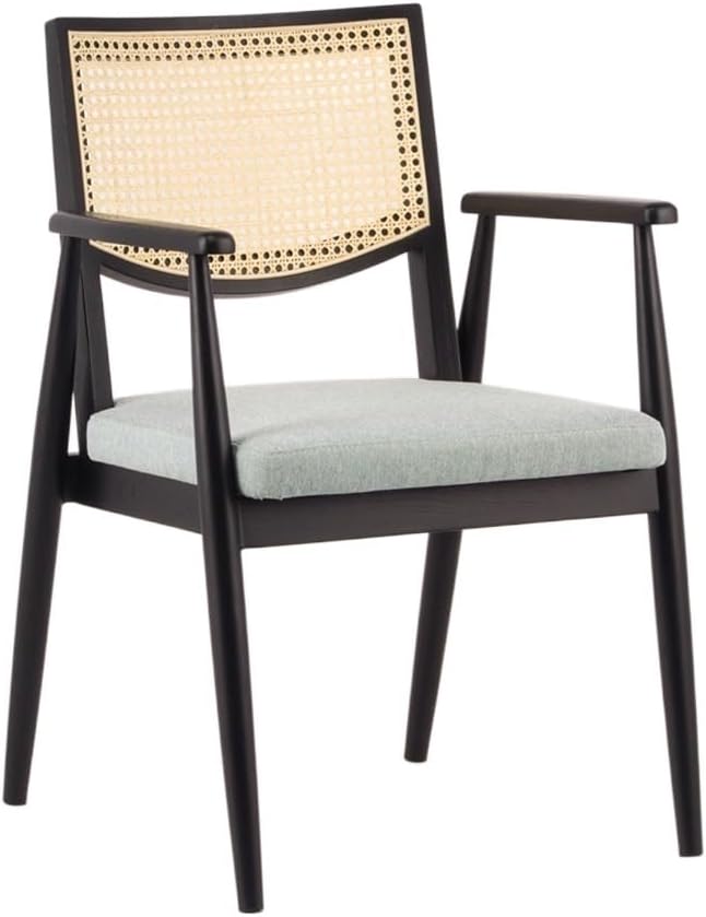 TemkIN Solid Wood Rattan Chair, Comfort Balcony Leisure Chair, Lazy Balcony Backrest Armchair, Home Portable Seat Chair, Outside Patio Dining Chairs