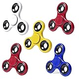 Pack de 5 spinners de metal. Lote de varios y llamativos colores. Cada spinner va en una cajita individual. Medidas: 8 cm de diámetro. Con Certificado CE.