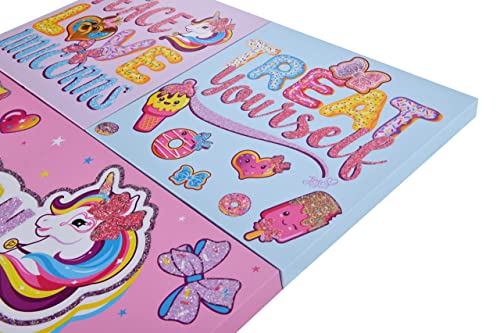 Jojo Siwa Peace, Love & Unicorn Quotes On A Canvas Wall Art Decor Poster | Kids Tv Show Artwork For Little Girls Playroom & Nursery Walls | 24X24 3Pc Childrens Posters & Girl Decorations For Bedroom #TOP4