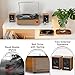 Record Player with External Bookshelf Speakers Belt-Drive Vintage Turntable for Vinyl Records Passive Dual Stereo Speakers LP Players 3 Speed Wireless AUX Headphone Input Auto Stop Retro Brown Wooden