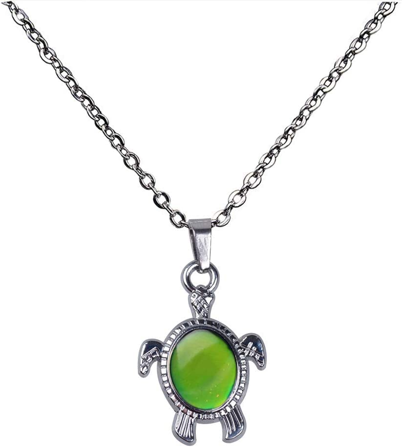 Tortue Humeur Couleur Changement Collier Bijoux en Acier Inoxydable Magique Pendentif Cadeau pour...