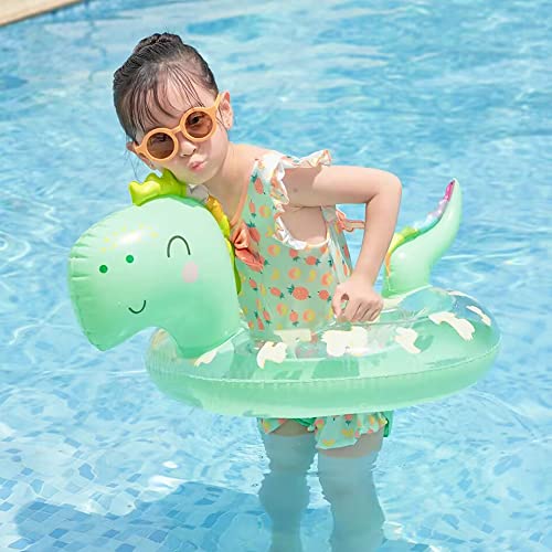 2023 New Baby Swimming Pool Floats For Toddler Kids 0-8 Years Under 44Lb, Inflatable Swim Ring Water Raft With Seat And Handle For Summer Beach Outdoor Children Infant Bath Toys (Green Dinosaur) #TOP4