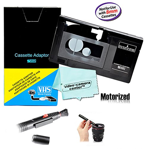 Motorized VHS-C Cassette Adapter for JVC C-P7U CP6BKU C-P6U,Panasonic PV-P1,RCA VCA115 + LensPen
