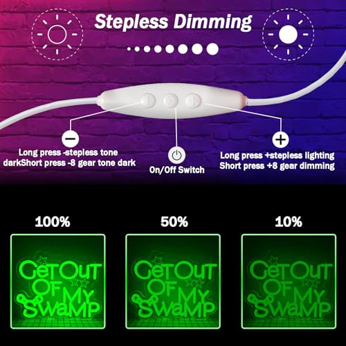 Image of Get Out of My Swamp Neon Sign Funny Neon Sign for Wall Decor Dimmable USB Night Light for Game Room Bedroom Birthday Party Gifts