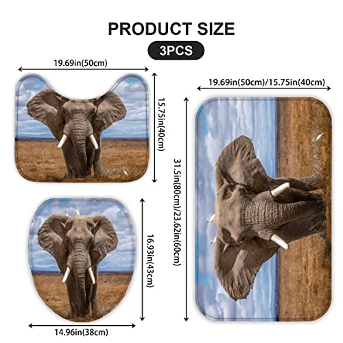 Sibirischer Tiger Badematten Set rutschfest Waschbar Badgarnitur 3teilig - WC Deckelbezug U-förmigen Contour… – Bild 3