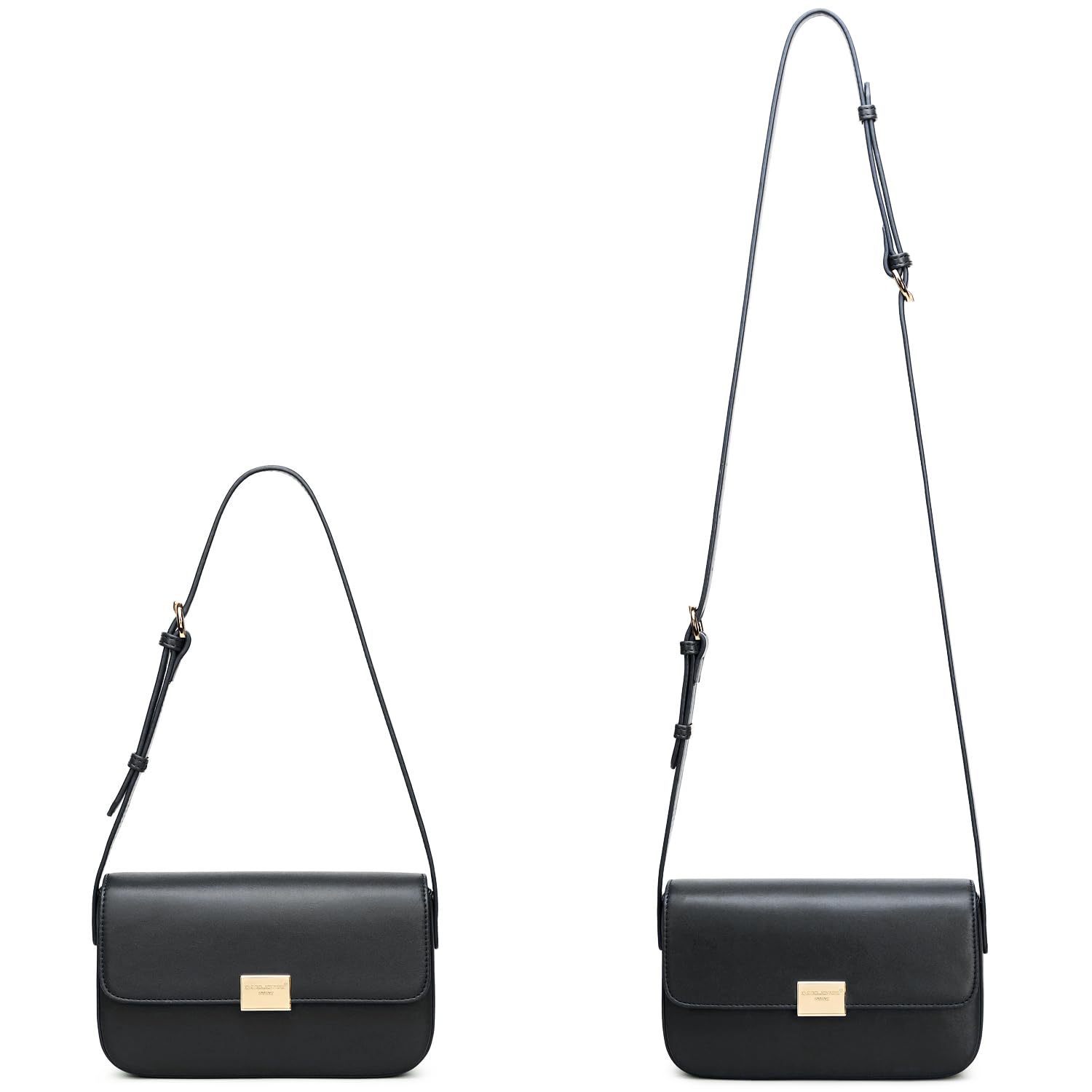 David Jones - Damen Kleine Umhängetasche - Schultertasche Feste PU Leder - Handtasche mit Klappe - Crossbody Bag Tasche für Alltag - Modisch Elegant Stilvoll Abendtasche Arbeit Freizeit