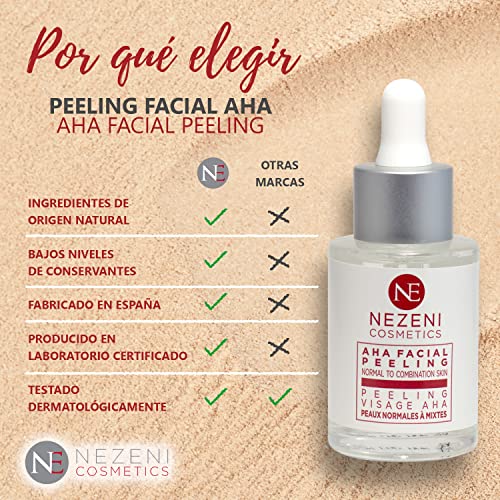 Peeling Químico Facial 4 POTENTES ÁCIDOS: 10% Glicólico, Azeláico, Láctico, Tartárico | Limpieza de Poros, Elimina Puntos Negros y Espinillas | Nezeni Cosmetics - BAJO CONSERVANTES - imagen 5