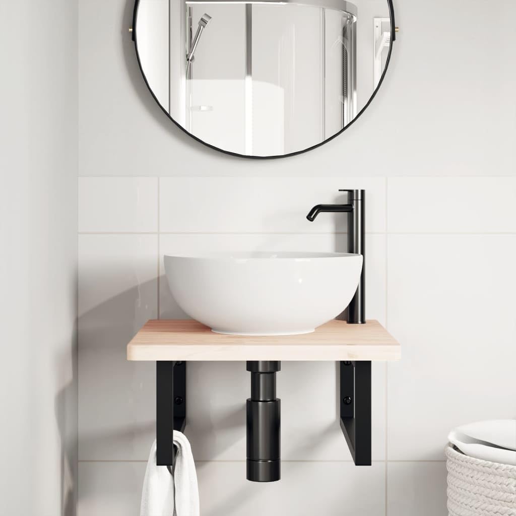 Soportes para lavabo (2 piezas, acero rectangular, negro, para cuarto de baño, 340072722)