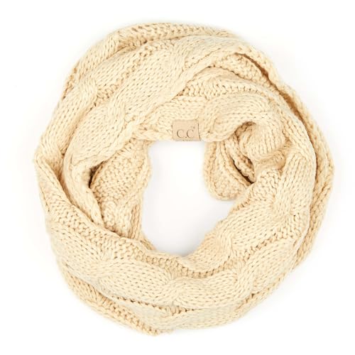 C.C Kids Cable Knit Infinity Scarf For Boys Girls - Comfortable Soft Warm Children Youth Knit Muffler