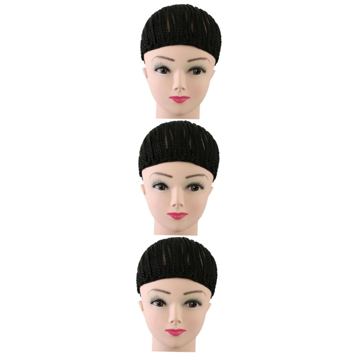 Healeved 3piezas Gorro De Peluca De Ganchillo Negro Para Trenzas Talla s Para Crear Pelucas De Trenzas Malla Transpirable y Elástica y Cómoda Para Uso Diario