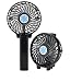 Produktbild Tragbare Elektrische Lüfter Mini Tragbare Outdoor-Fan, Dewanxin Wiederaufladbare 2600 mAh Faltbarer Akku Desktop-Griff für zu Hause und unterwegs, Leise mit LED-Licht Fan, 3-Gang-Betrieb (Schwarz)