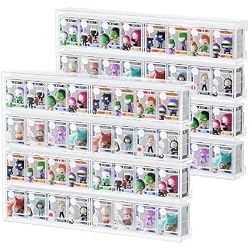 WINKINE Acrylic Display Bitty Protector Case Compatible with Funko Bitty Pop, Clear 32 Slots Figure Display Shelf for Countertop & Wall-mount, Mini Collection Case, Figure Holder Stand, 2 Pack(Clear)