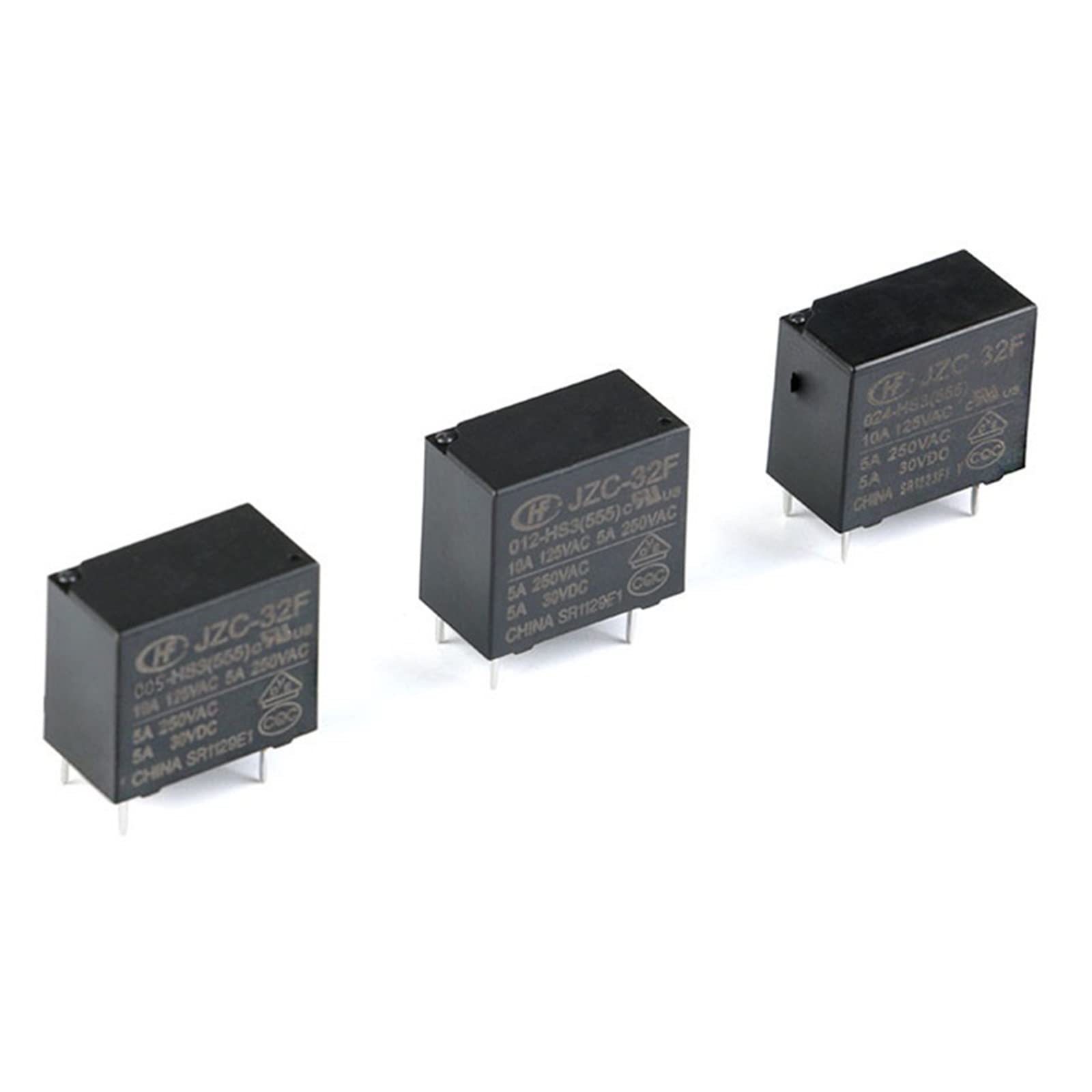 VDOQTLJT 20PCS Power relays HF32F JZC-32F-005-HS3 JZC-32F-012-HS3 JZC-32F-024-HS3 5A 250VAC 4PIN 5V 12V 24V