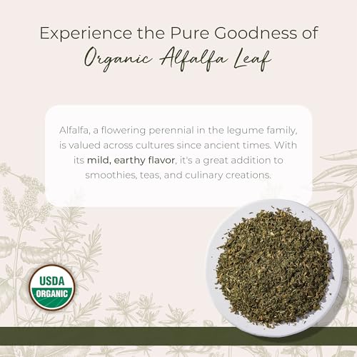 image for Starwest Botanicals Organic Alfalfa Leaf - Dried Loose Leaf Herb, Use 