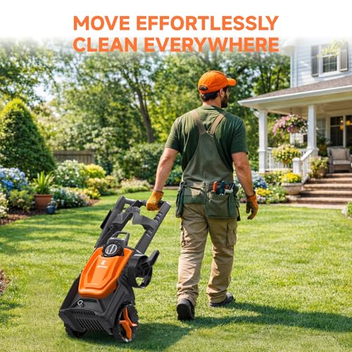 Image of Giraffe Tools Electric Pressure Washer, 2400 PSI 2.3 GPM with 4 Quick-Connect Nozzles, 20FT Hose & Foam Cannon, Powerful Washer for Cars /Road /Driveways /Fences