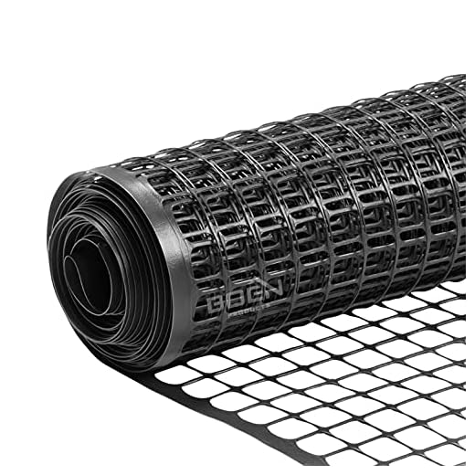 BOEN Garden Fence Temporary Barrier Outdoor Fence for Dog, Rabbit or Deer, Garden Netting Plastic Mesh Plant Protection (40" x 25', Black)