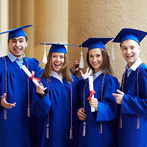 30 Pcs 2023 Graduation Cords 67 Inch Braided Honor Cord With Tassels For College Graduation Students Bachelor Master Doctor Grad Decor (Red Blue With White) #TOP3