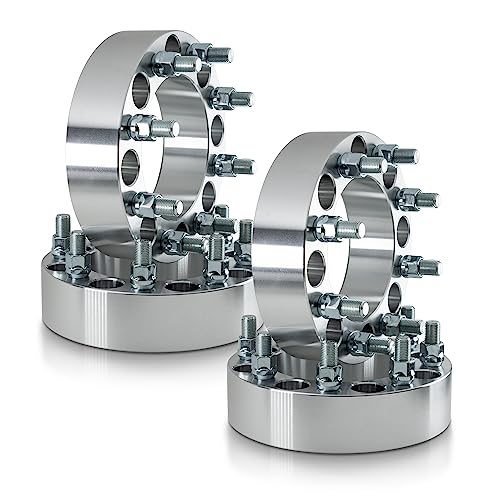 8x6.5 to 8x170 Wheel Adapters 2 Inch Forged– 4pcs Conversion Adapters with 126mm Bore, M14x1.5 Studs – Fits 8x165.1 Hubs to Mount 8x170 Wheels – Compatible with Chevy GMC 2500 3500 SUV Van