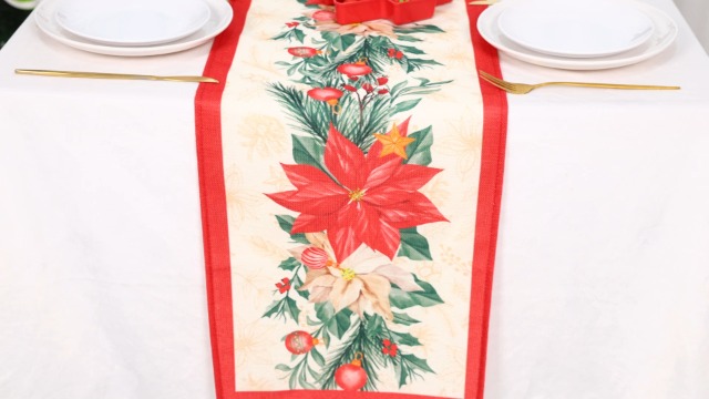 Runner da Tavola in Cotone Rosso 183x40 cm, Runner da Tavola