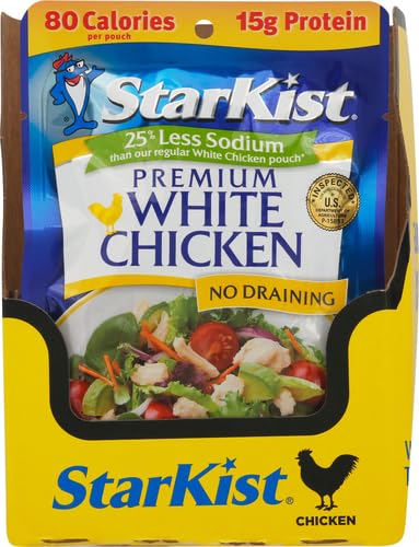 Image of StarKist Less Sodium Premium White Chicken - 2.6 oz Pouch (Pack of 4)