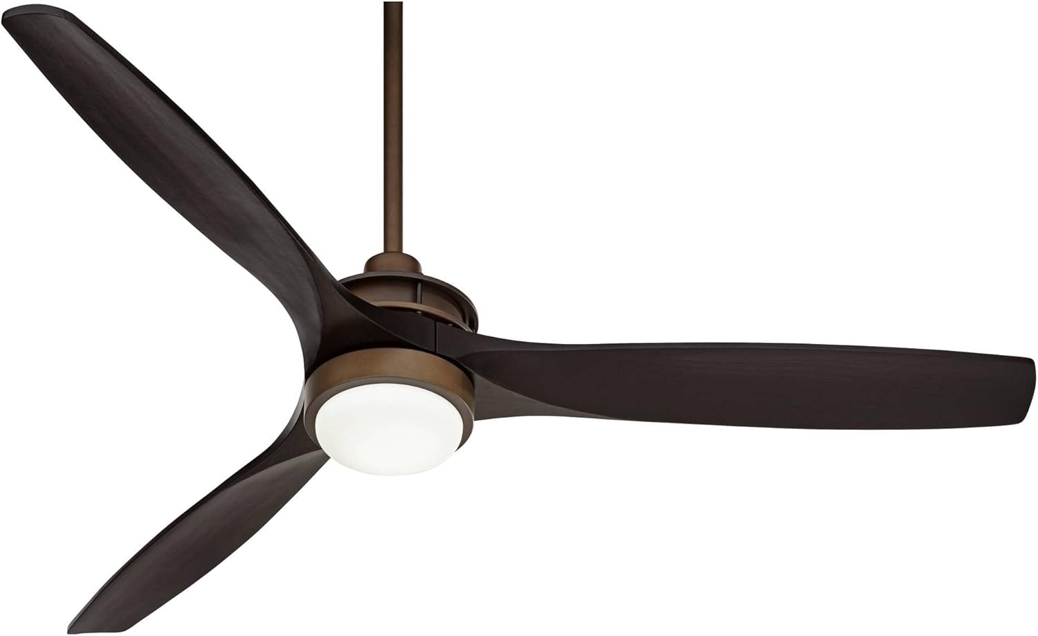 Casa Vieja 52" Windspun Rustic Farmhouse 3 Blade Indoor Ceiling Fan with Dimmable LED Light Remote Control Oil Rubbed Bronze Matte Black Wood for Living Kitchen House Bedroom Family Room