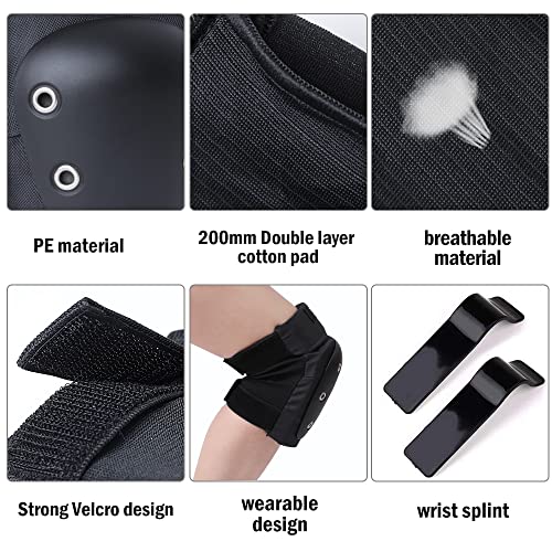 image for TXJ Sports Adult/Youth Knee Pads Wrist Guards with Elbow Pads Protecti