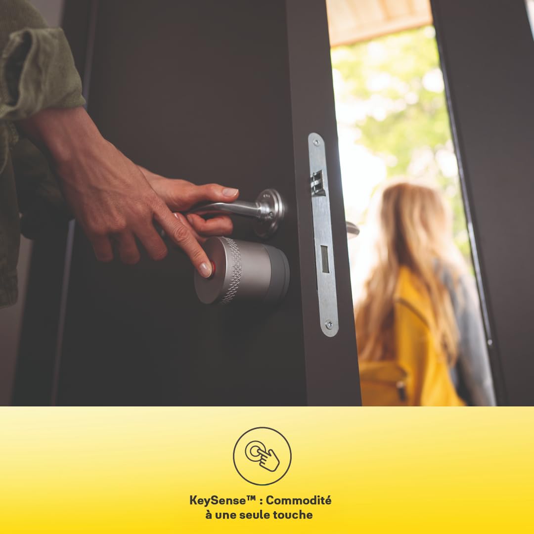Yale Serrure Electronique Connectée Linus L2 Lite - Noir - 05/109100/MB - Accès sans clé - Installation facile - Compatible Matter | Clés numériques - Activité en temps réel - App Yale Home