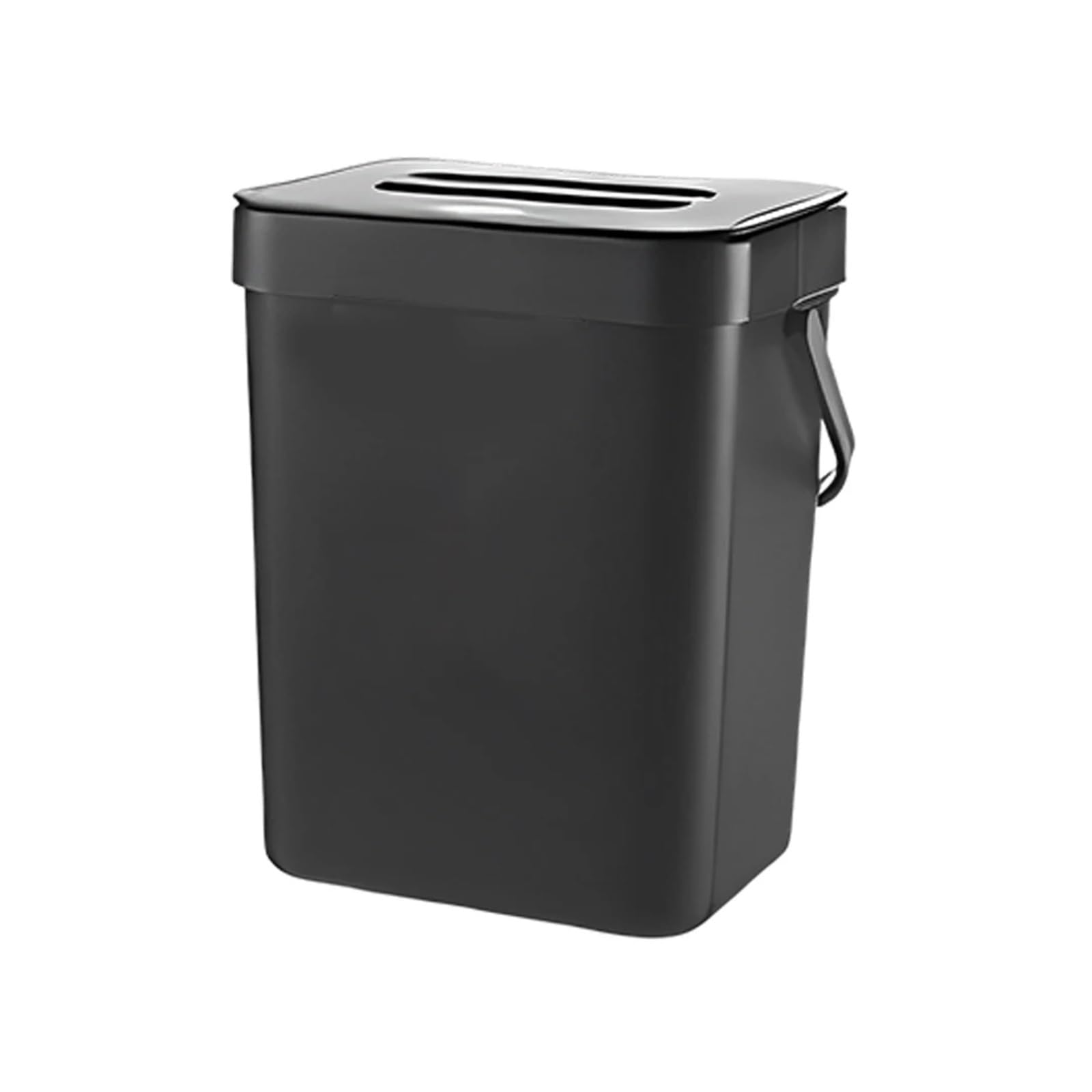 MIUYTRN Wand Hängen Mülleimer Küche Deckel Abfall Bin Breite Öffnung Wc 3L Müll Eimer Haushalt Reinigung Werkzeuge cuicui(Black)