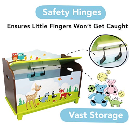 Fantasy Fields Enchanted Woodland Toy Chest / Toy Box Owl Fox Deer Raccoon - Boys & Girls