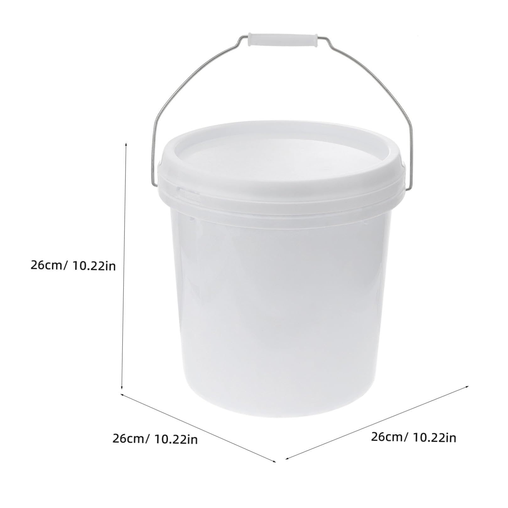 Seau d'eau en Plastique Blanc 10 L Poignée Robuste