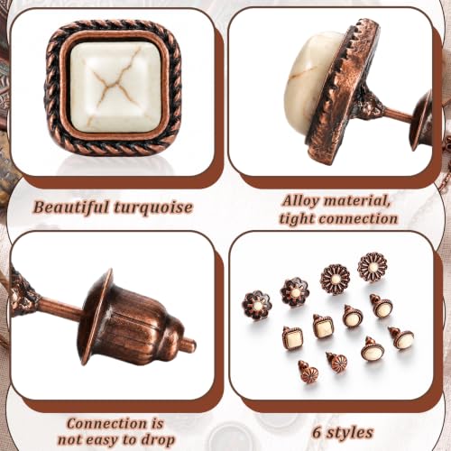 Image of BBTO 6 Pairs Turquoise Earrings, Western Earrings for Women