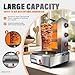 BNDHKR Shawarma Grill Machine Gas Barbecue Automatic Rotisserie Vertical Broiler 3 Independent Burners with Meat Catcher Pan