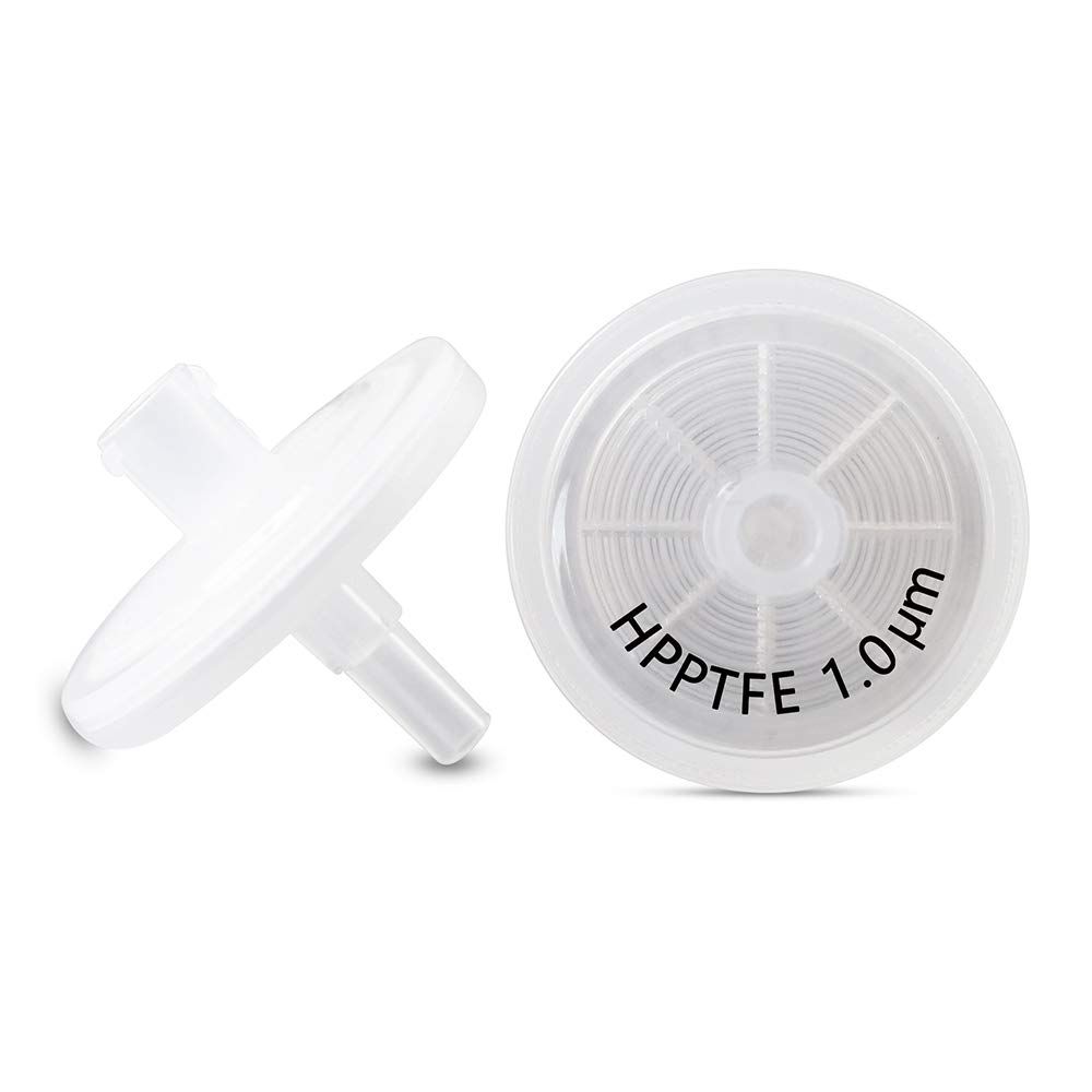 Filtri per siringa in PTFE [bagnabilità: idrofila] diametro 25 mm 1,0 μm dimensione dei pori per filtrazione da laboratorio [caso di 100 pz] di Allpure Biotechnology (HPPTFE-25mm-1.0μm)