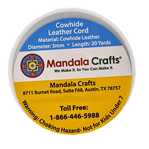 Mandala Crafts Round Cowhide Genuine Leather String Cord, Natural Rawhide Rope For Jewelry Making, Kumihimo Braiding, Shoelaces (3Mm, Red) #TOP2