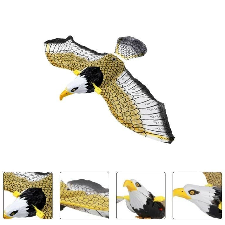 Image of Flying Eagle Bird with Spread Wings Toy for Kids| Battery Operated Fly Eagle Toy with Hanging String and Sound | Animal Figure Toys for Toddler Kids | Birthday Gift for Boys and Girls