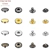 120 Set Sewing Snap Fasteners Kit Metal Snaps Button Press Studs with Punch Pliers and 4 Pieces Fixing Tool Kit for Clothes Craft Repairs Decoration, 4 Colors