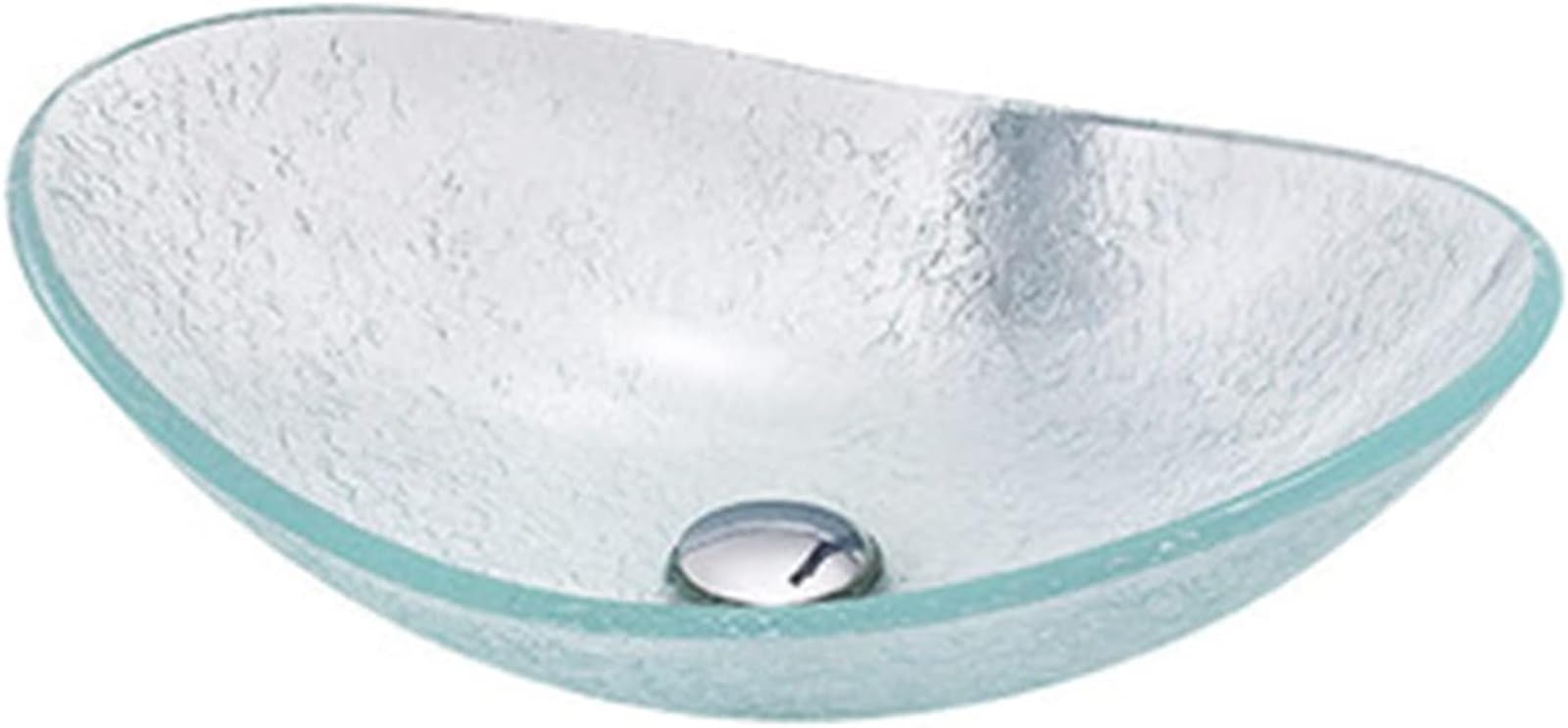 ASerZenith Bathroom Vessel Sink Ceramic Bathroom Sink Basin Tempered Glass 540Mm Transparent Cloakroom Above Counter Sink(Bsinglebasin)