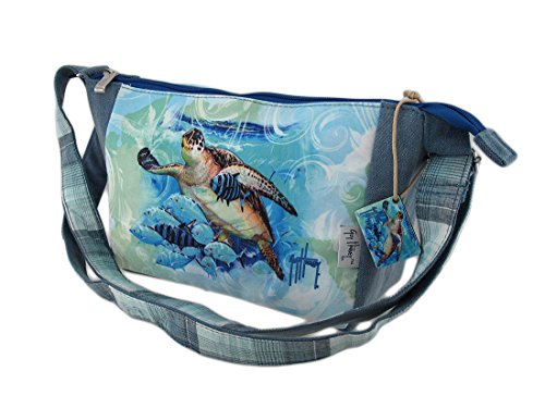 Guy Harvey Live Blue Turtle Crossbody Bag Blue2