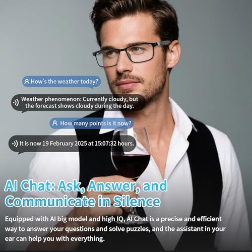 Image of GenXenon AI Smart Glasses, AI Translator Powered by ChatGPT with Real-Time Translation (160+ Languages),AI Noise Cancellation, Removable Temples, Anti-Blue Light Bluetooth Glasses for Men & Women