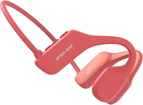 Bone Headphones Conduction Swimming Headphones Open Ear 5.3 Bluetooth Bone Conduction Headphones Ip68 Waterproof Wireless Earbuds Built-In Mp3 Player 8G Memory 18Hrs Playtime Swimming Earbuds Red