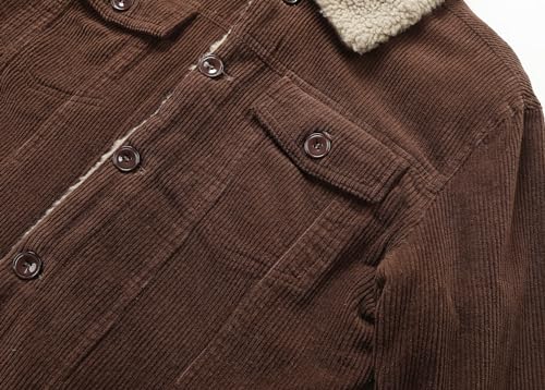 Men's Sherpa Lined Corduroy Jacket Casual Thickened Winter Warm Fleece Jacket Coat4