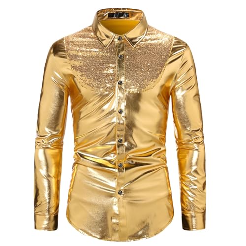 Materiale: realizzato in poliestere di alta qualità, morbido e traspirante, leggero e rapido, mantenerti sempre fresco e rilassato.Sii il simbolo della festa in discoteca grazie alla nostra camicia da Disco in stile leggero e comodo da indossare!